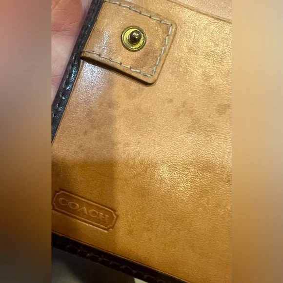 Coach EUC Vtg Saddle Brown Leather Bi-Fold Card Holder Snap Front Coin Wallet - Picture 9 of 13